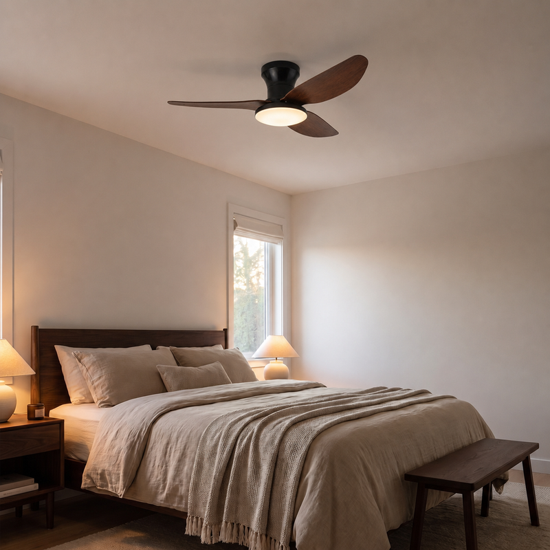 Ventilador de Techo Decovea Nube — Plafón Compacto con Luz LED para Techos Bajos